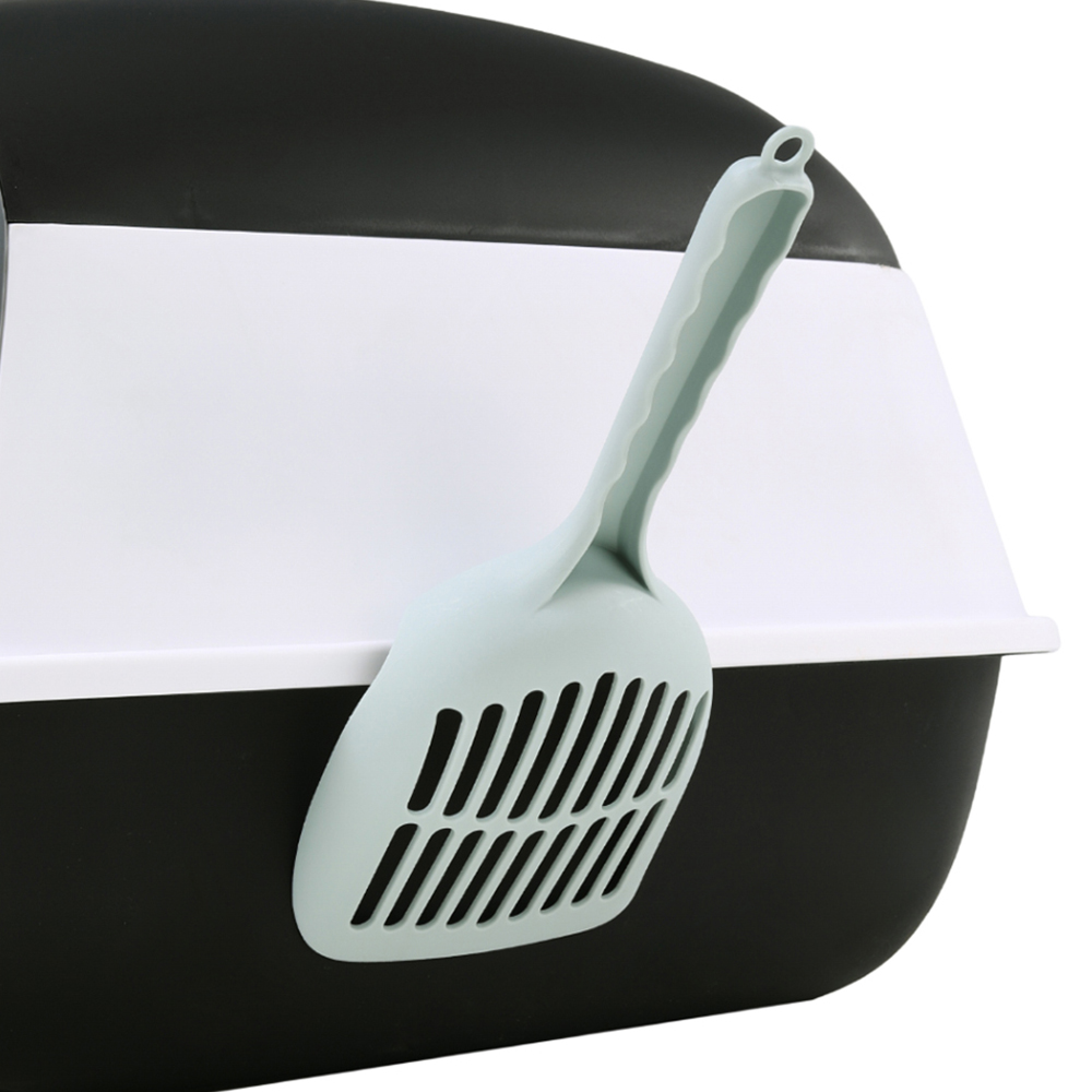 H&O Direct Plastic Front Entry Hooded Black Cat Litter Box with Scoop Image 4