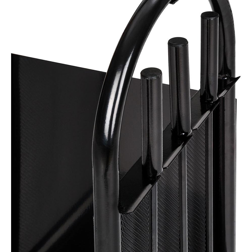 tectake Steel Wagon Log Holder with Broom Shovel and Poker Image 6