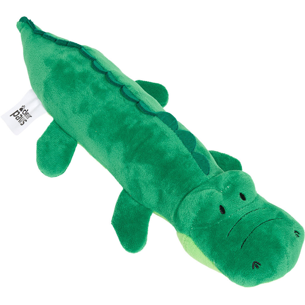 Crackle Crocodile Plush Dog Toy Green Image 3