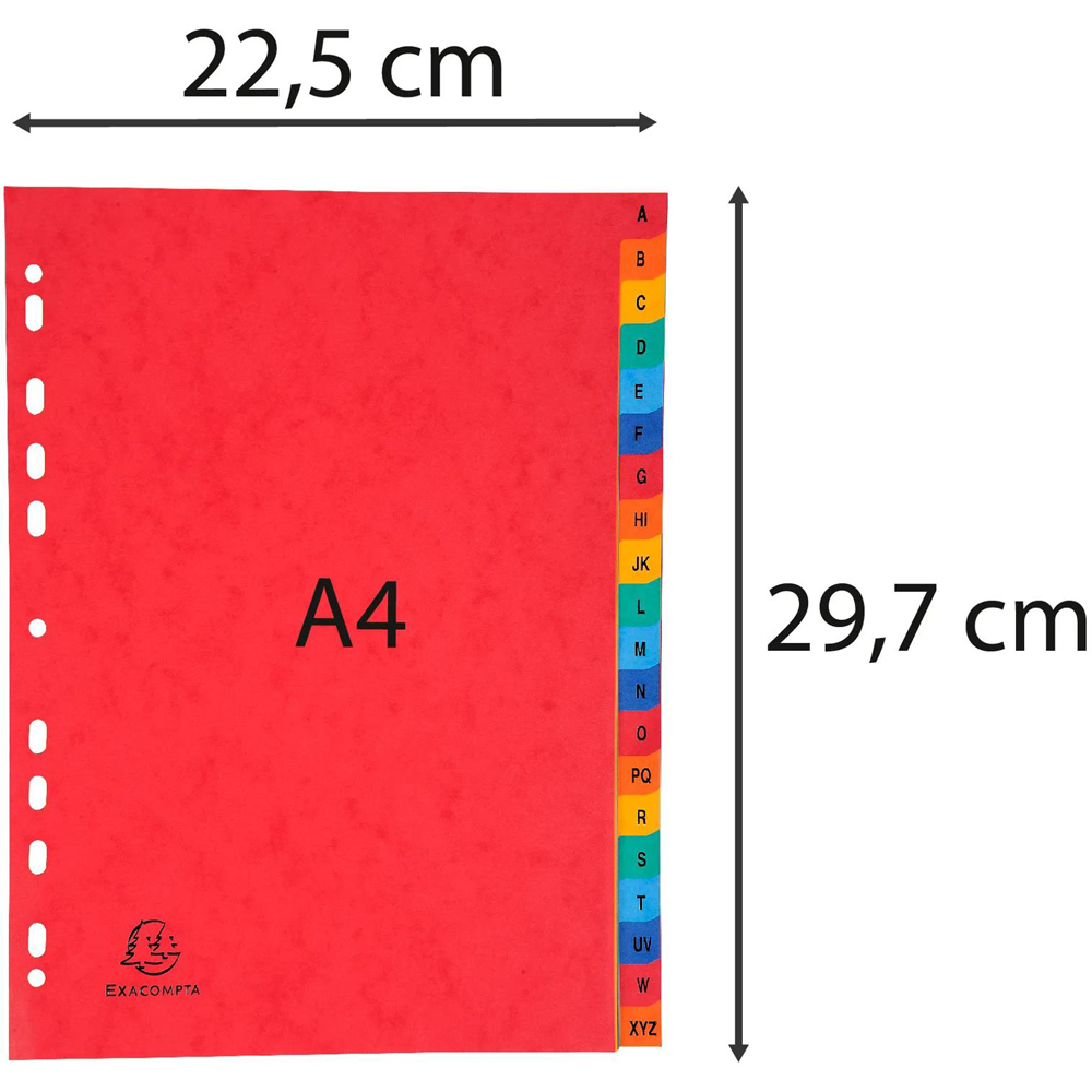 Exacompta Europa A4 Assorted Colour A-Z Divider 5 Pack Image 4