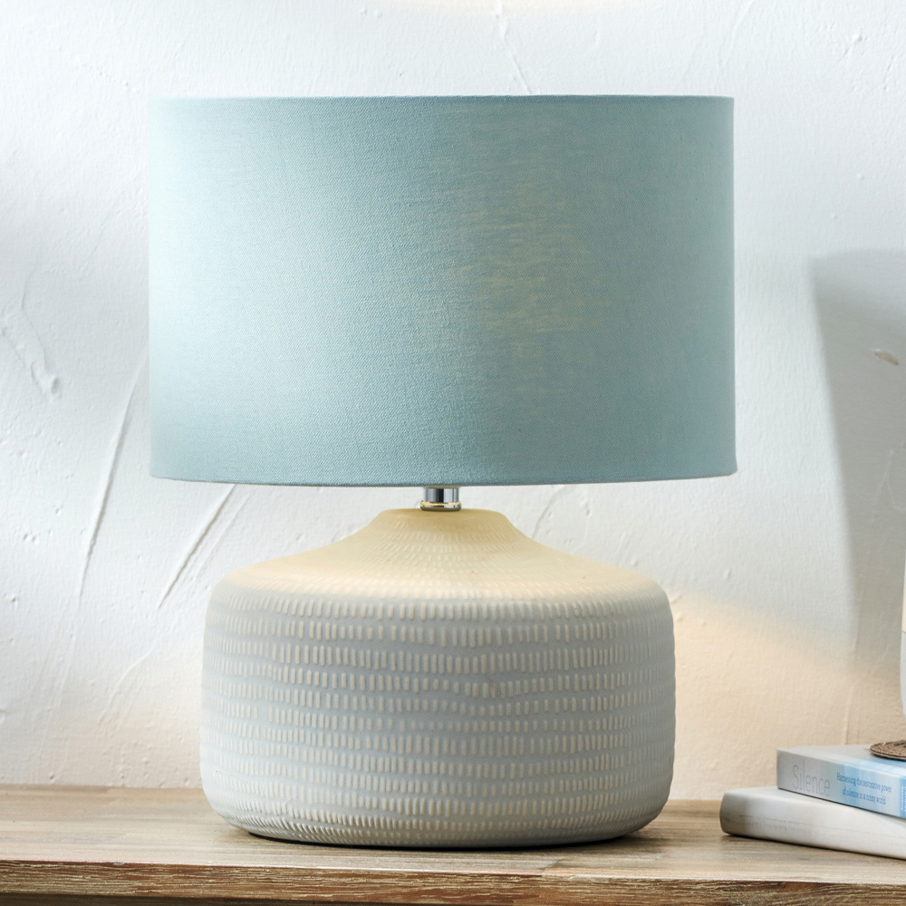Pacific Lifestyle Kai Duck Egg Textured Ceramic Table Lamp Image 2
