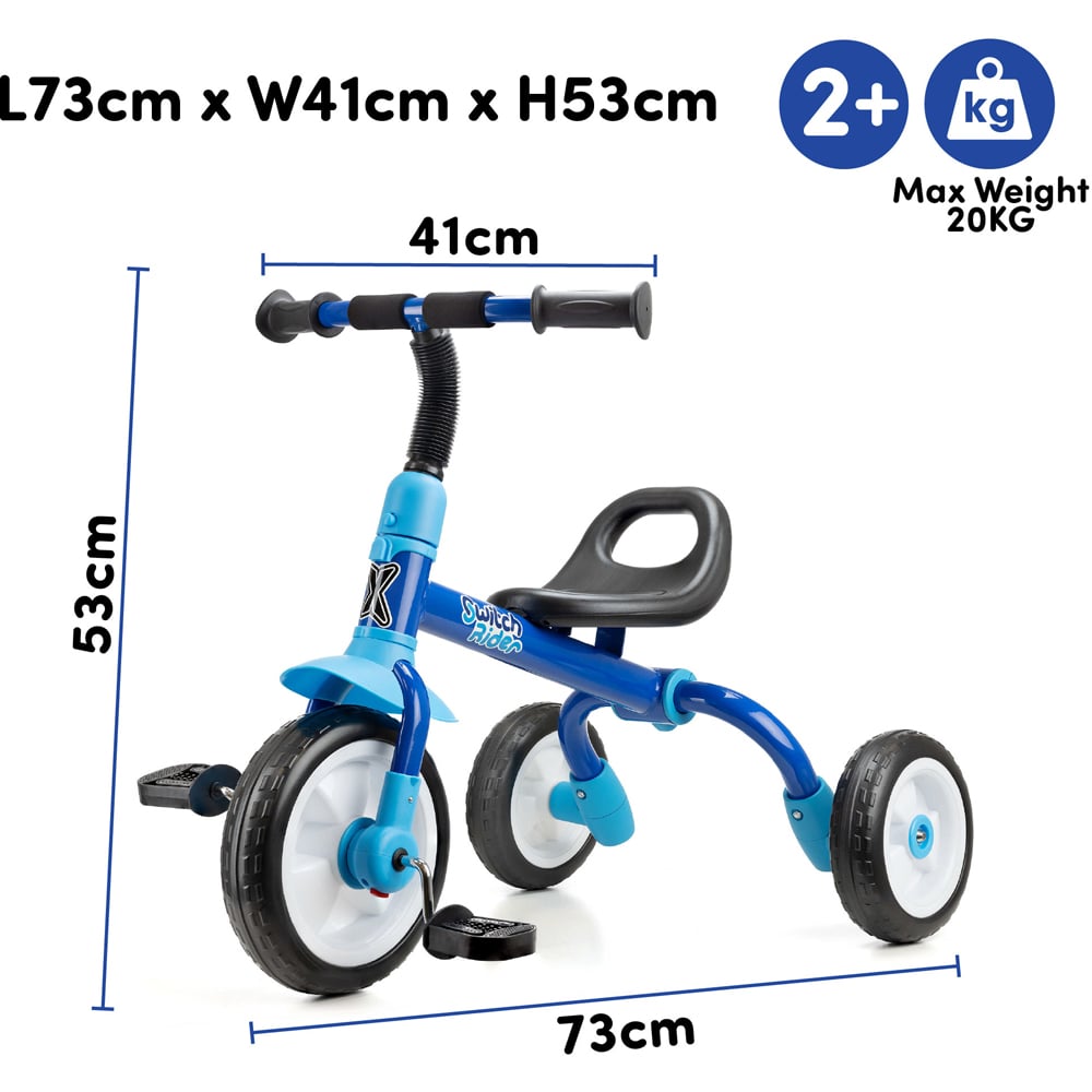 Xootz Toddler Blue 5 in 1 Switch Rider Folding Balance Trike Image 8