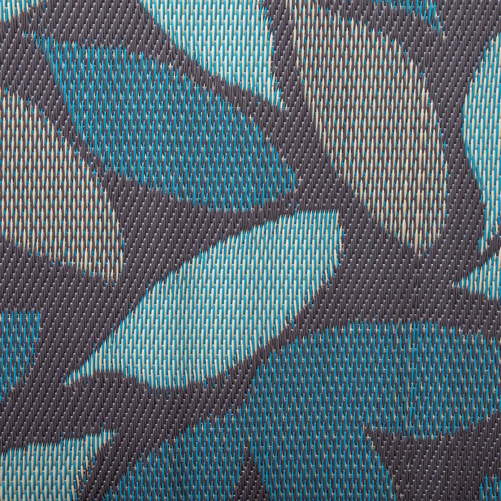 Samuel Alexander Blue Flora Leaves Outdoor Rug Mat 150 x 210cm Image 6