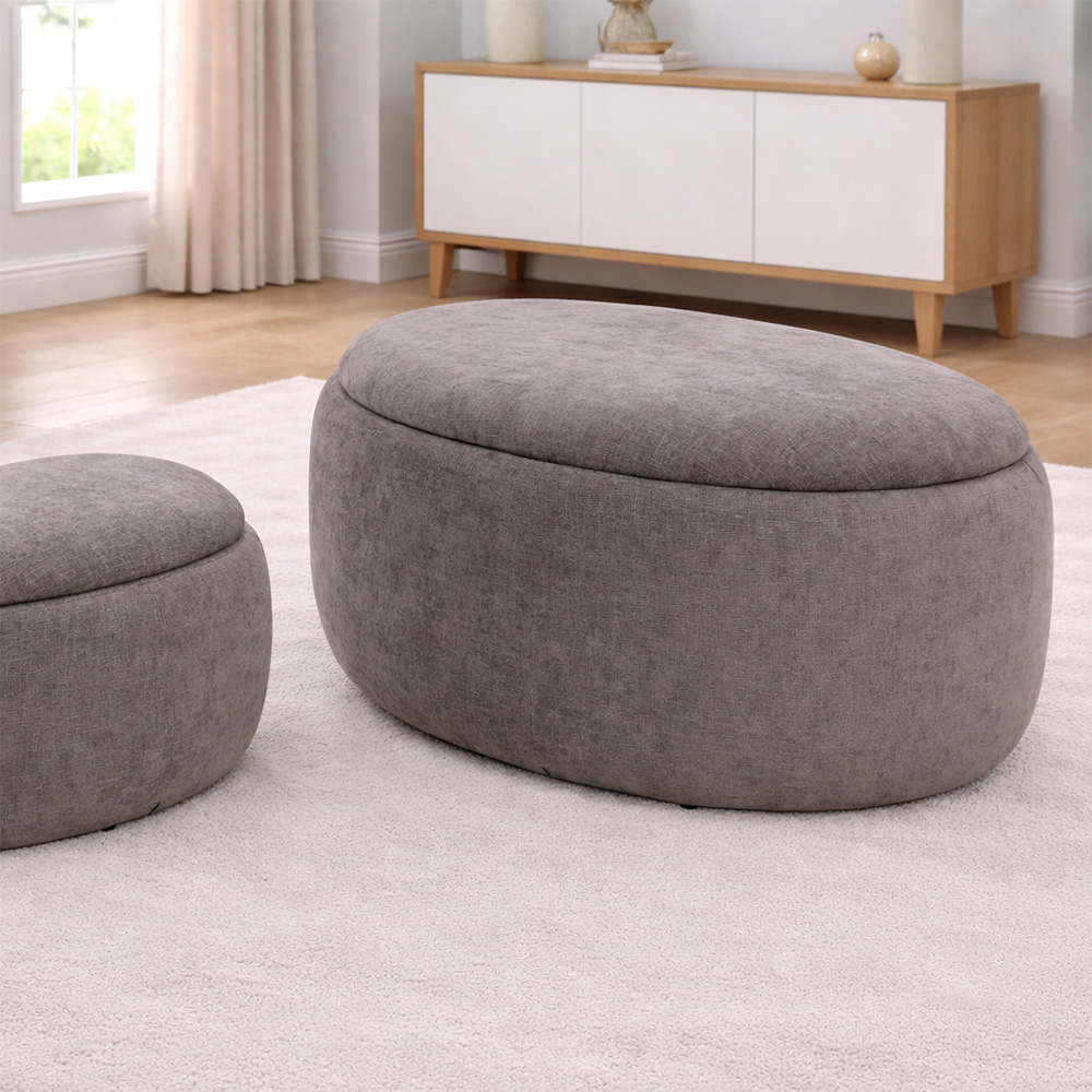 Fort Greene Stone Storage Ottoman 87cm Image 3
