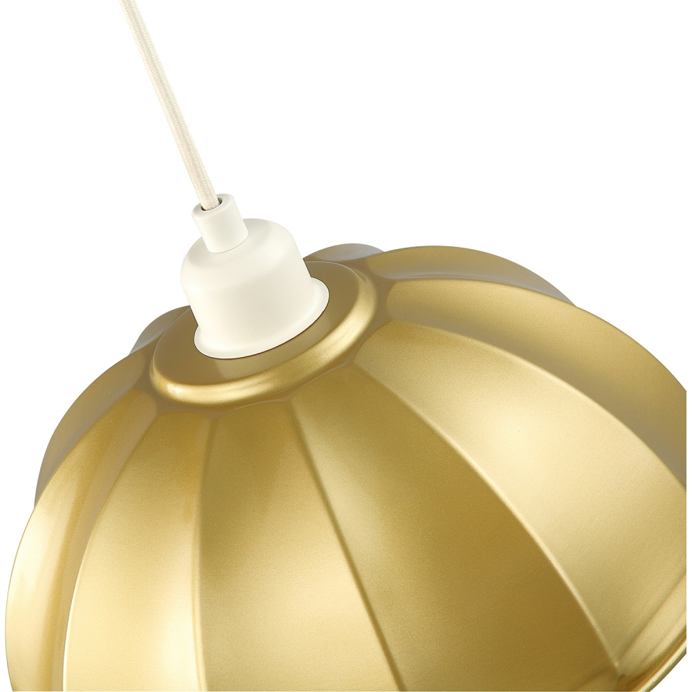 Happy Homewares Satin Gold Domed Shape and Outer Trim Lip Pendant Shade Image 6