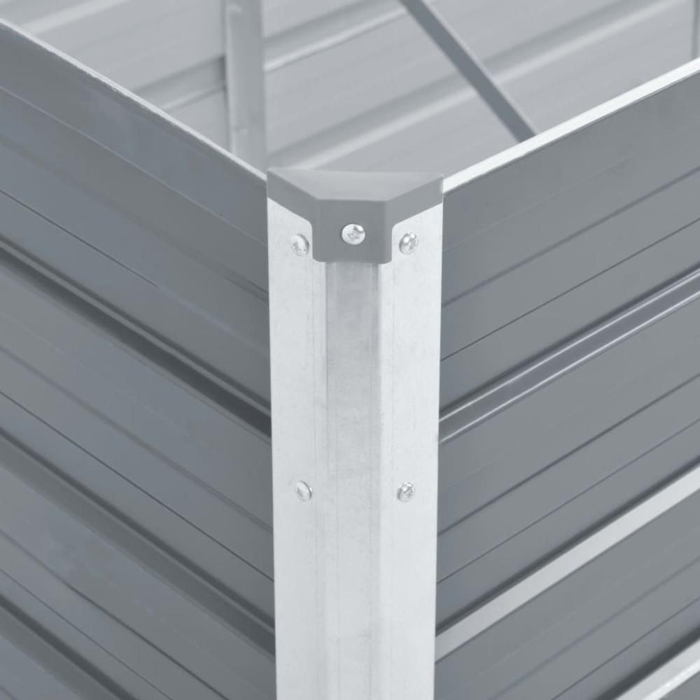 vidaXL Grey Galvanised Steel Raised Garden Bed 45 x 40 x 160cm Image 5