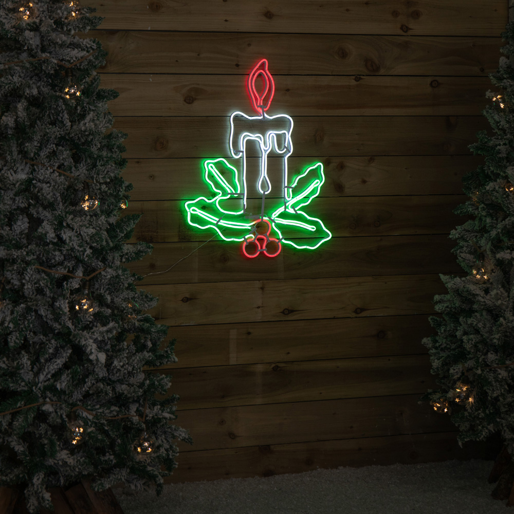 Samuel Alexander Multicolour LED Light Up Neon Candle Christmas Decoration Image 2