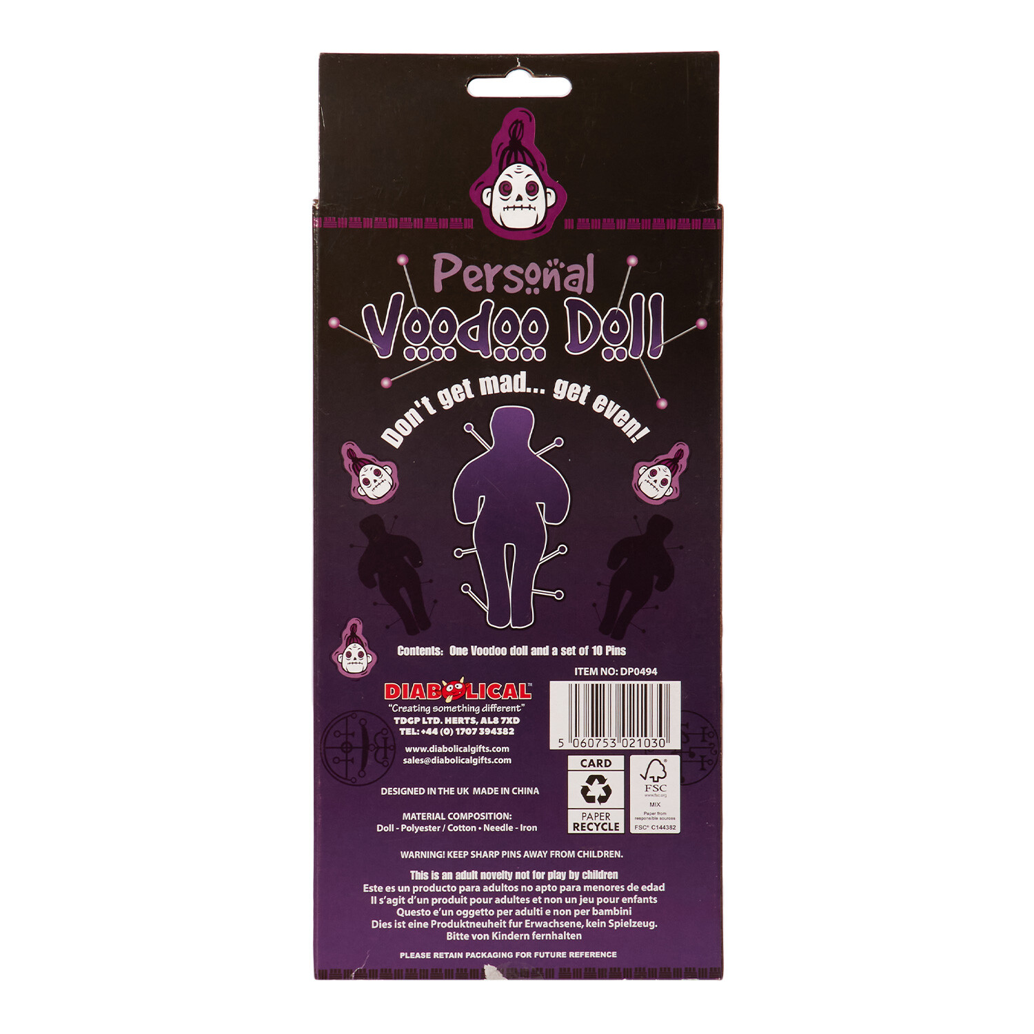 Diabolical Gifts White Personal Voodoo Doll Image 4