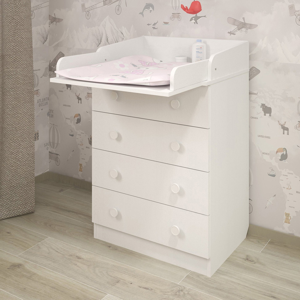 Shefa 600 4 Drawer White Kids Changing Dresser Image 5