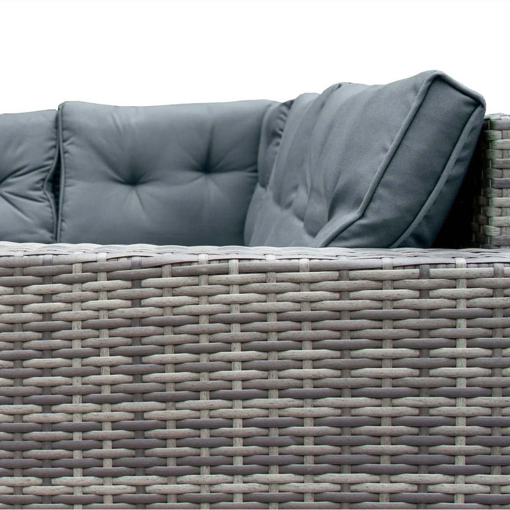 MonsterShop 9 Seater Grey Rattan Corner Lounge Set with Cushion Storage Box Image 5