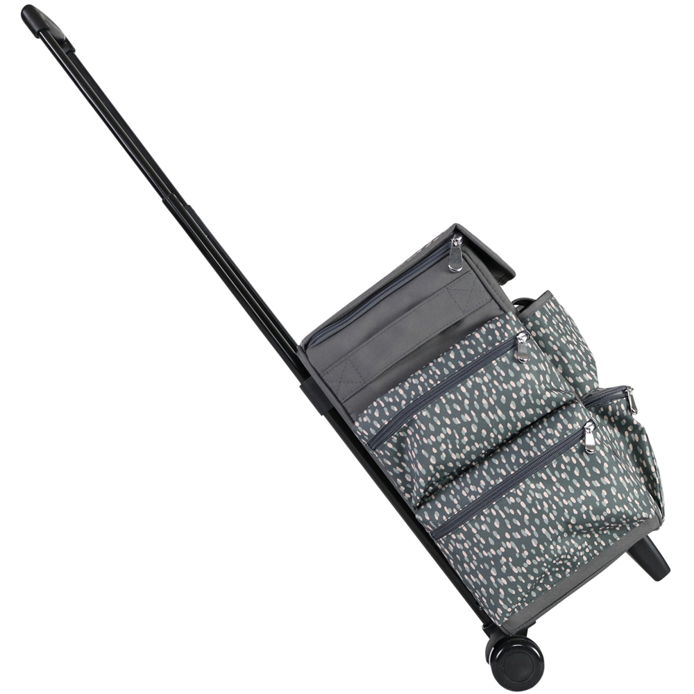 Everything Mary EVM13339-1 Grey and Pink Spot Rolling Tote Trolley Bag 35.6 x 20.3 x 38.7cm Image 5