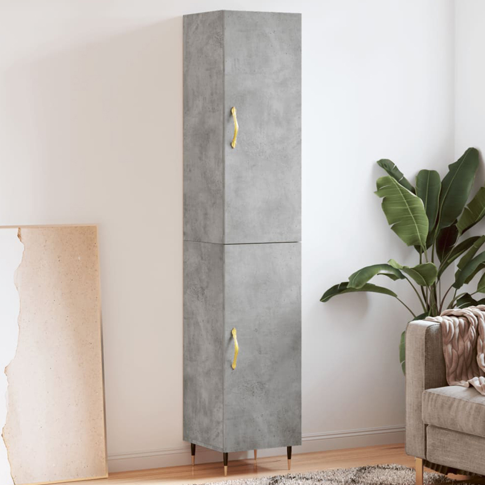 vidaXL 2 Door Concrete Grey Highboard Image 1