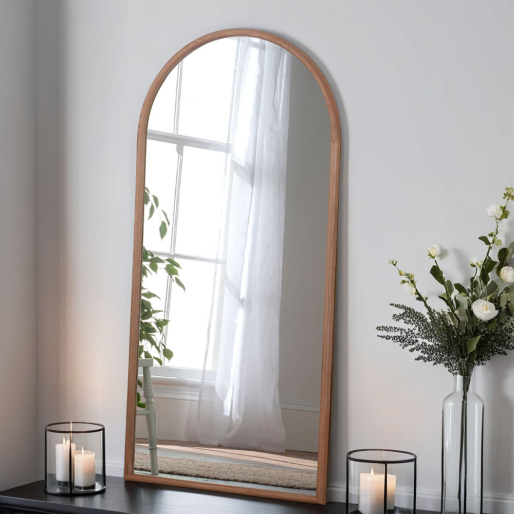 Yearn Arched Solid Oak Framed Full Length Mirror 180 x 80cm Image 2