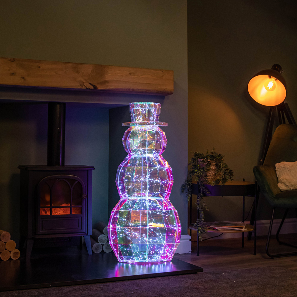 Samuel Alexander 400 White LED Iridescent Snowman Christmas Decoration 91cm Image 8