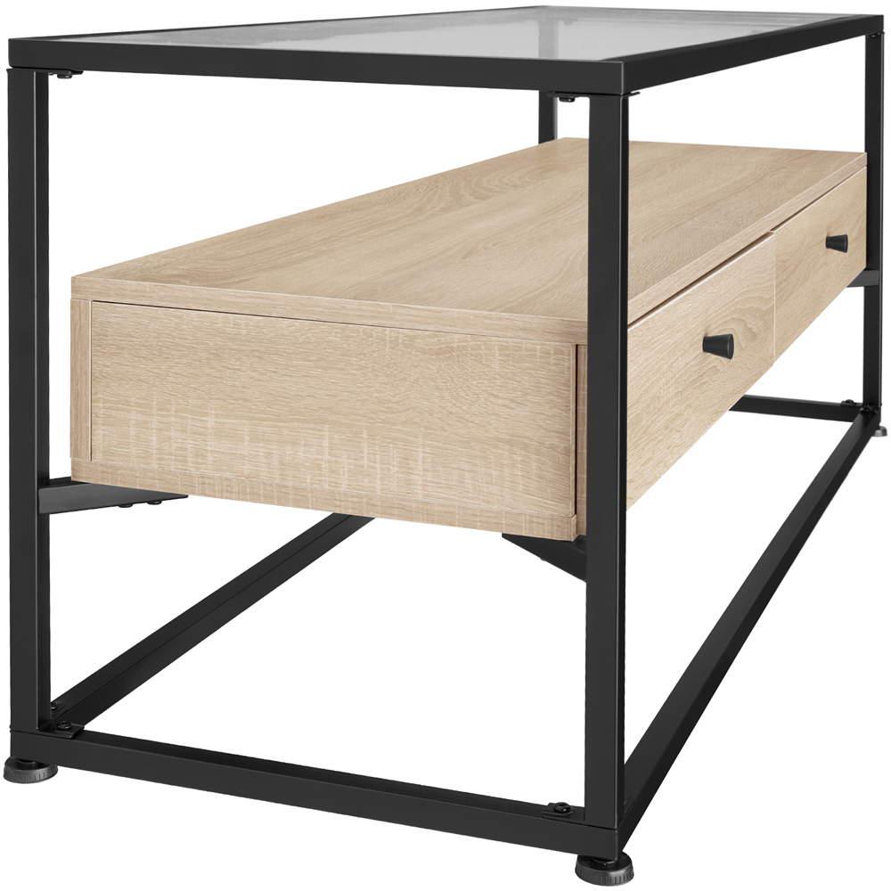 tectake 2 Drawer Light Wood Oak Sonoma Maidenhead Sideboard Image 7
