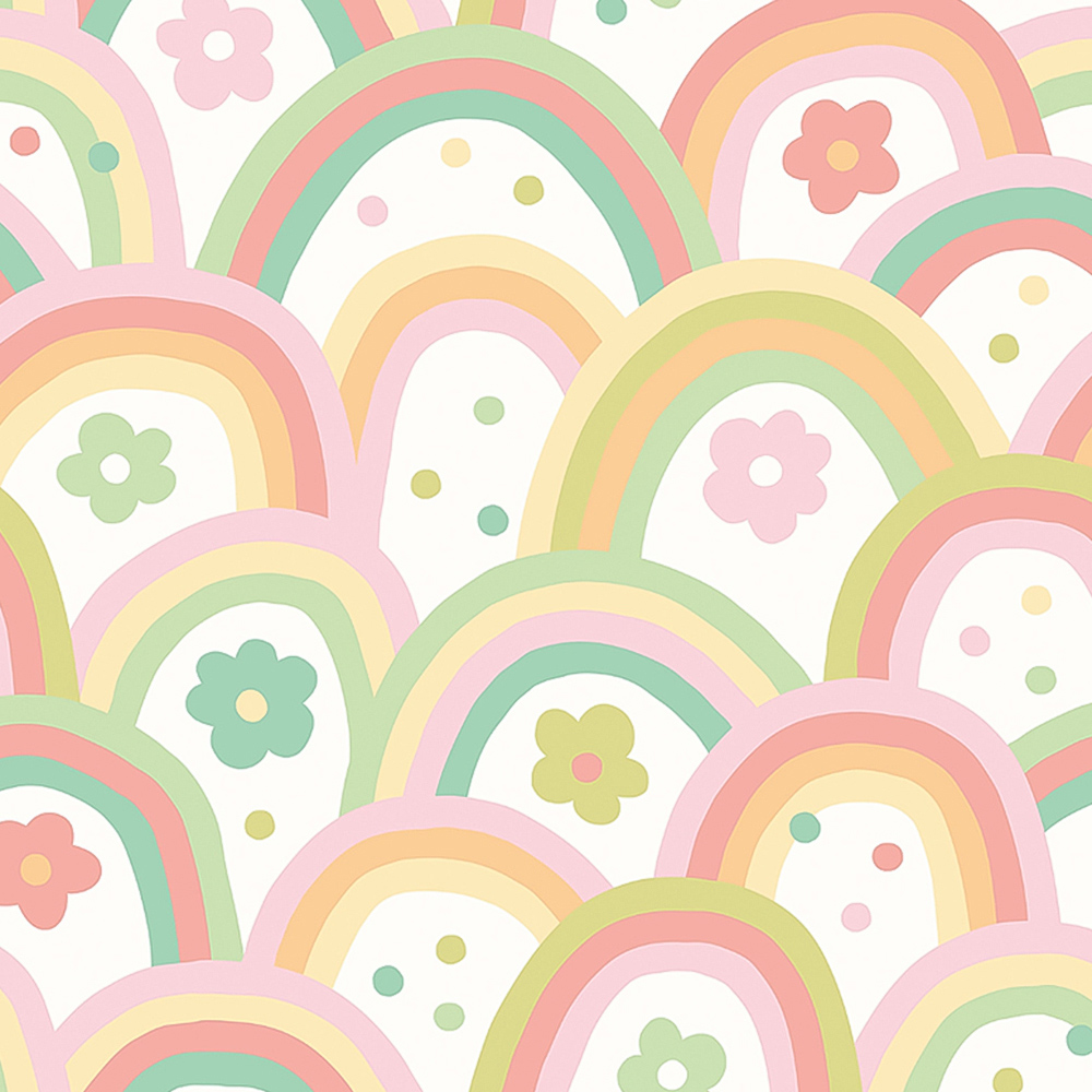 Origin Murals Rainbow Wobble Green Wall Mural Image 2