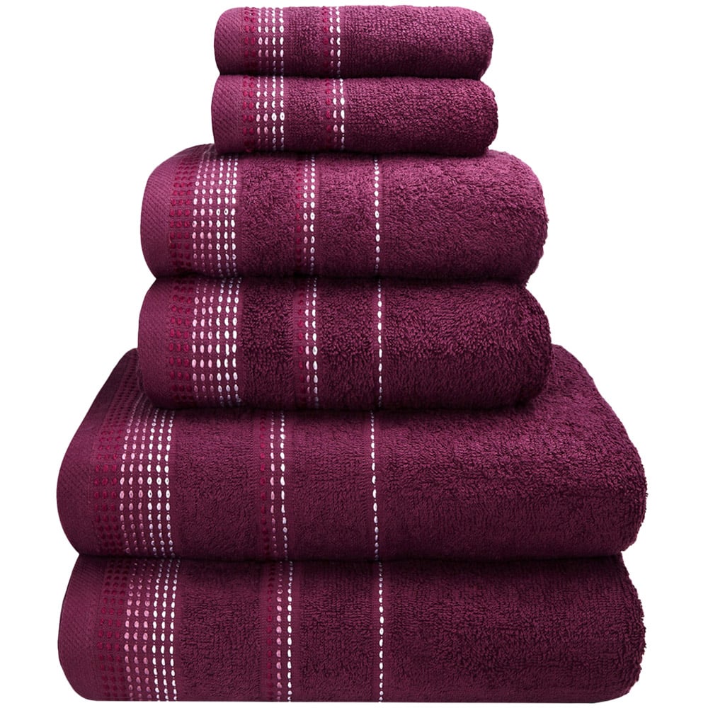 Rapport Home Berkley Embroidered Super Soft Pure Cotton Purple Hand Towel Image 1