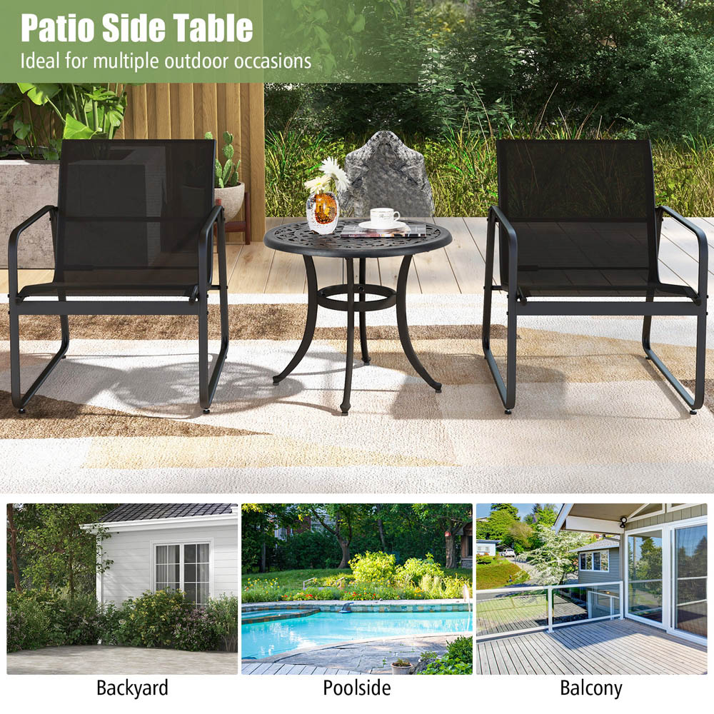 Costway Brown Patio Side Table with Adjustable Footpads Image 7
