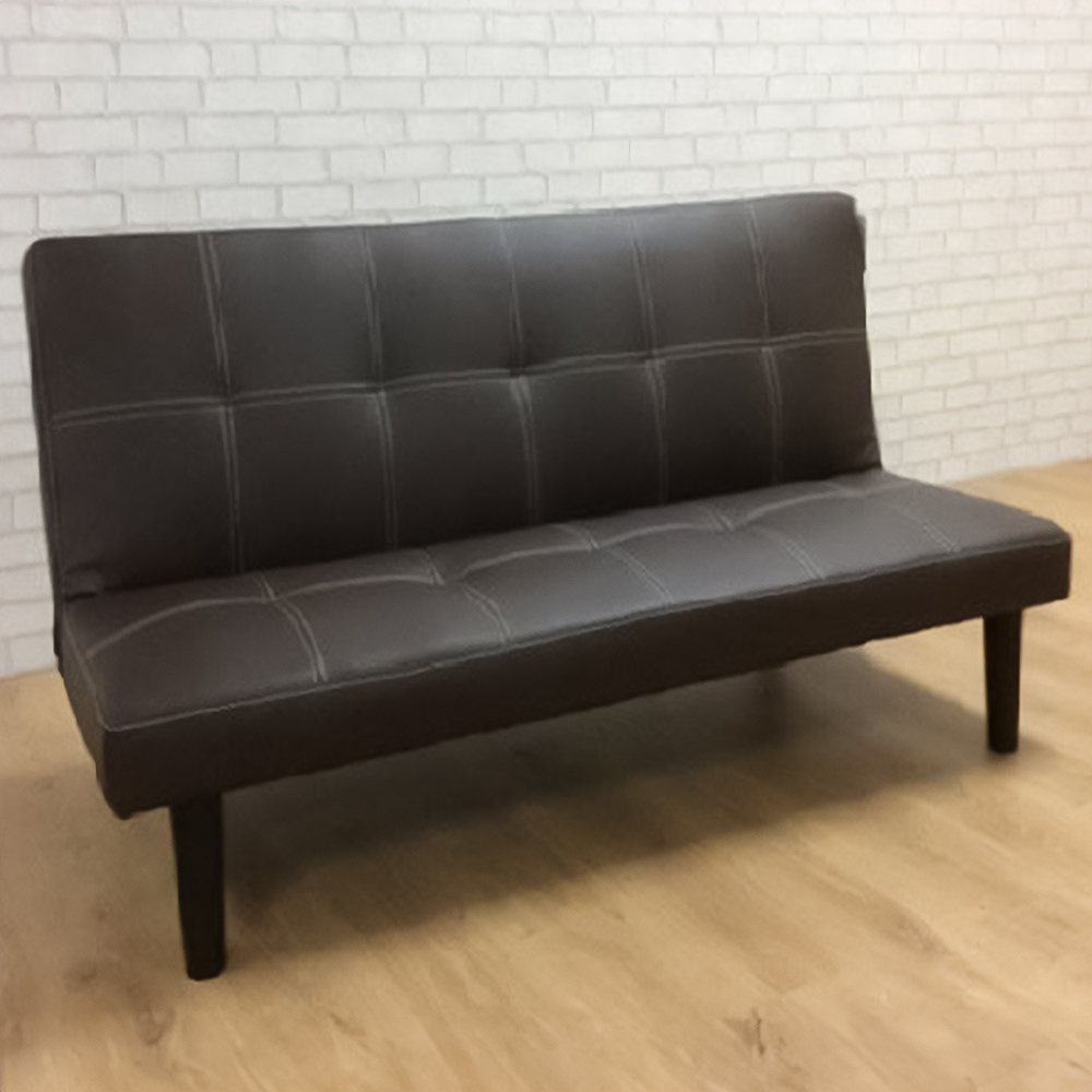 Brooklyn Single Chocolate Faux Leather Sofa Bed Image 3
