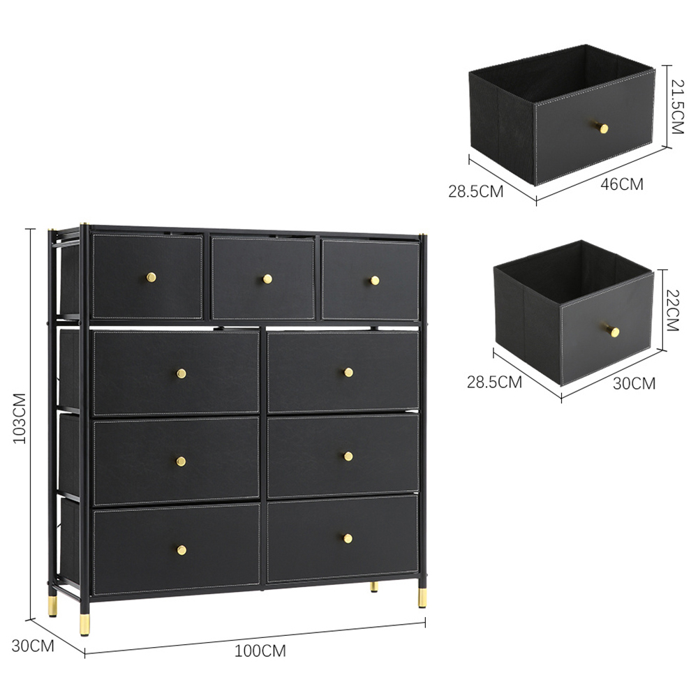 H&O Direct 9 Drawer Plastic Storage Cabinet Image 6