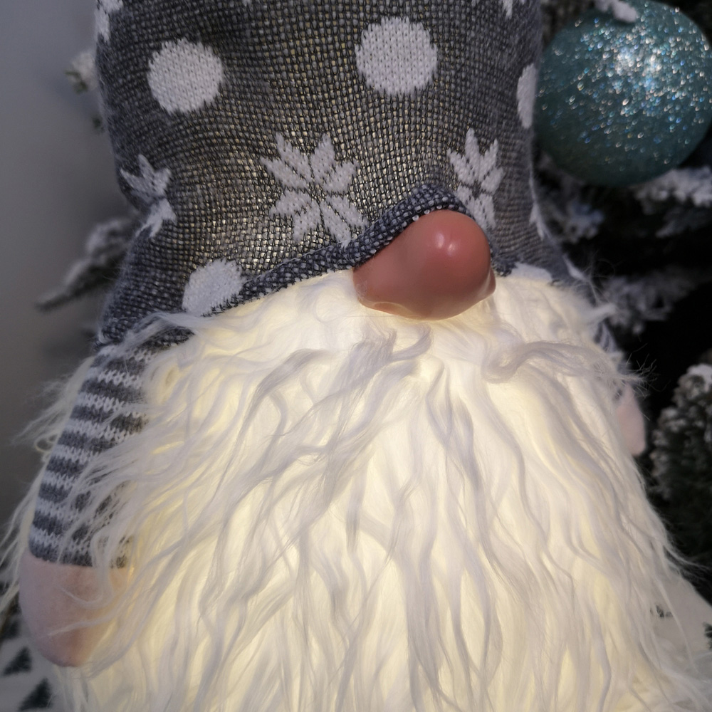 Samuel Alexander Light Up Grey Christmas Standing Gonk Decoration Image 3