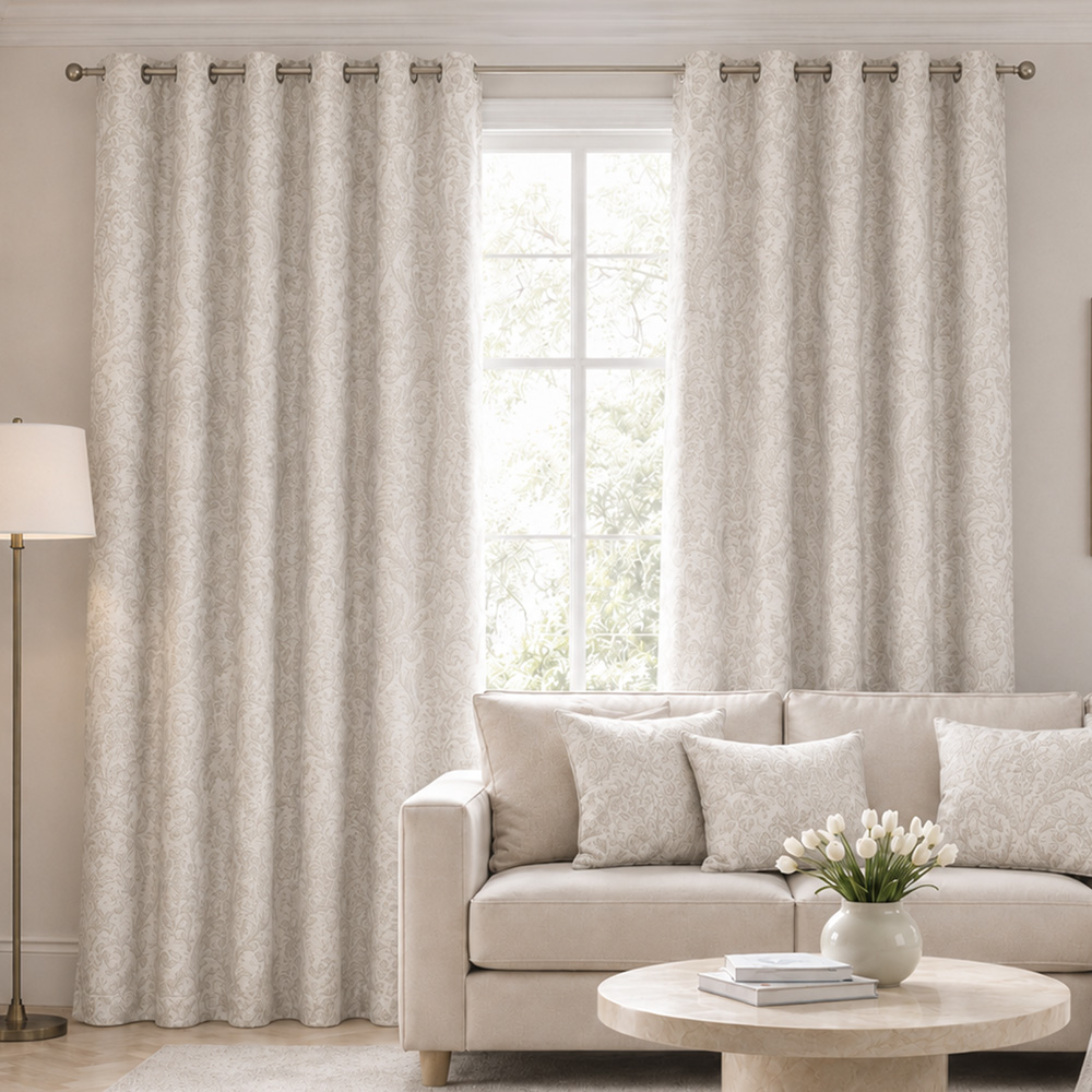 MHG Living Jacquard Thermal Eyelet Curtains 168 x 228cm Image 1