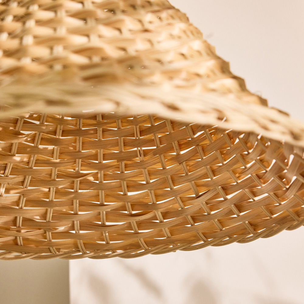 Dibor Natural 2 Tone Rattan Ceiling Light Shade Image 5