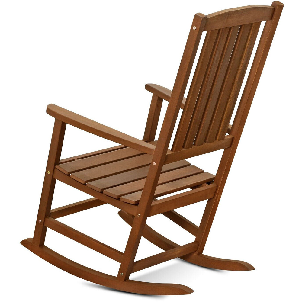 Walplus Teak Oil Hardwood Rocking Chair Image 3