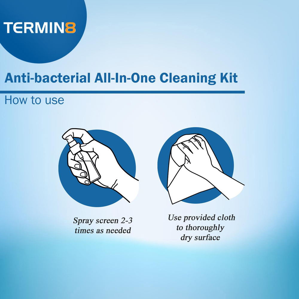 Termin8 All in One Antibacterial Screen Cleaning Kit Image 4