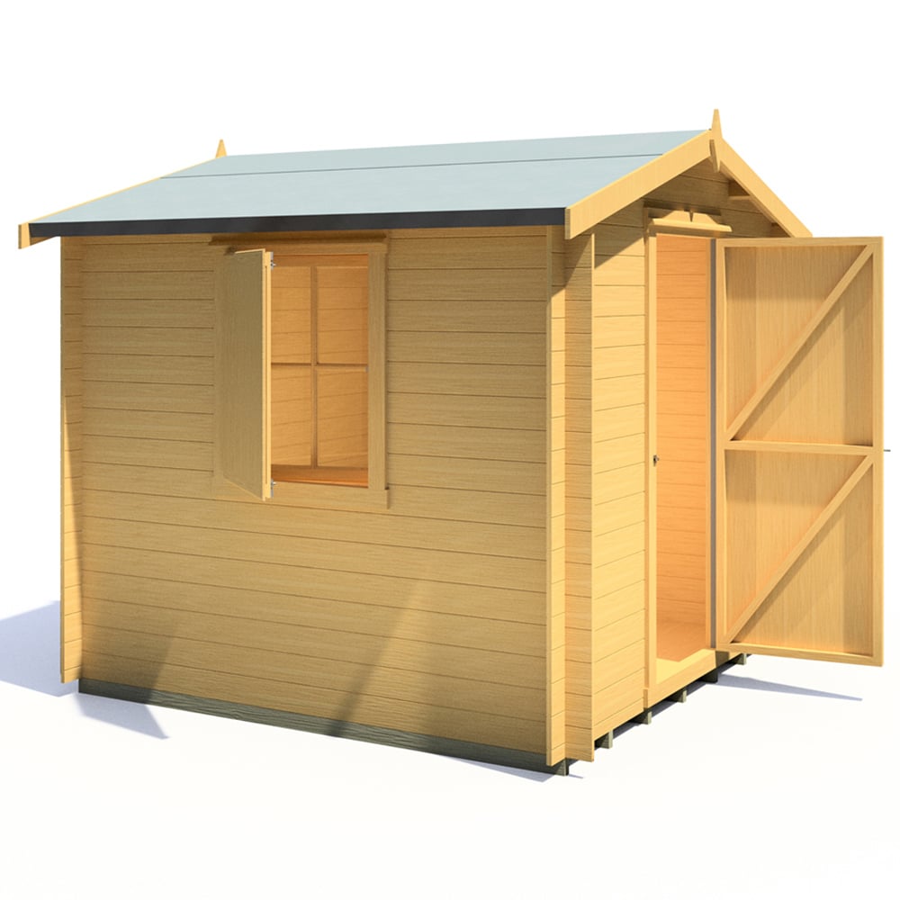 Shire Camelot 8 x 8ft Pressure Treated Wooden Log Cabin Image 4