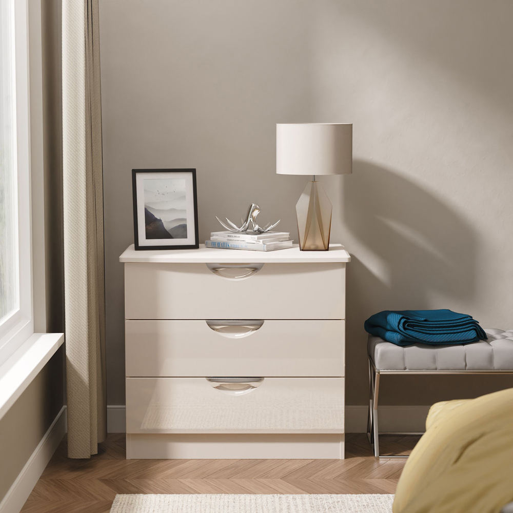 Crowndale Camden 3 Drawer Kashmir Gloss Chest of Drawers Ready Assembled Image 7