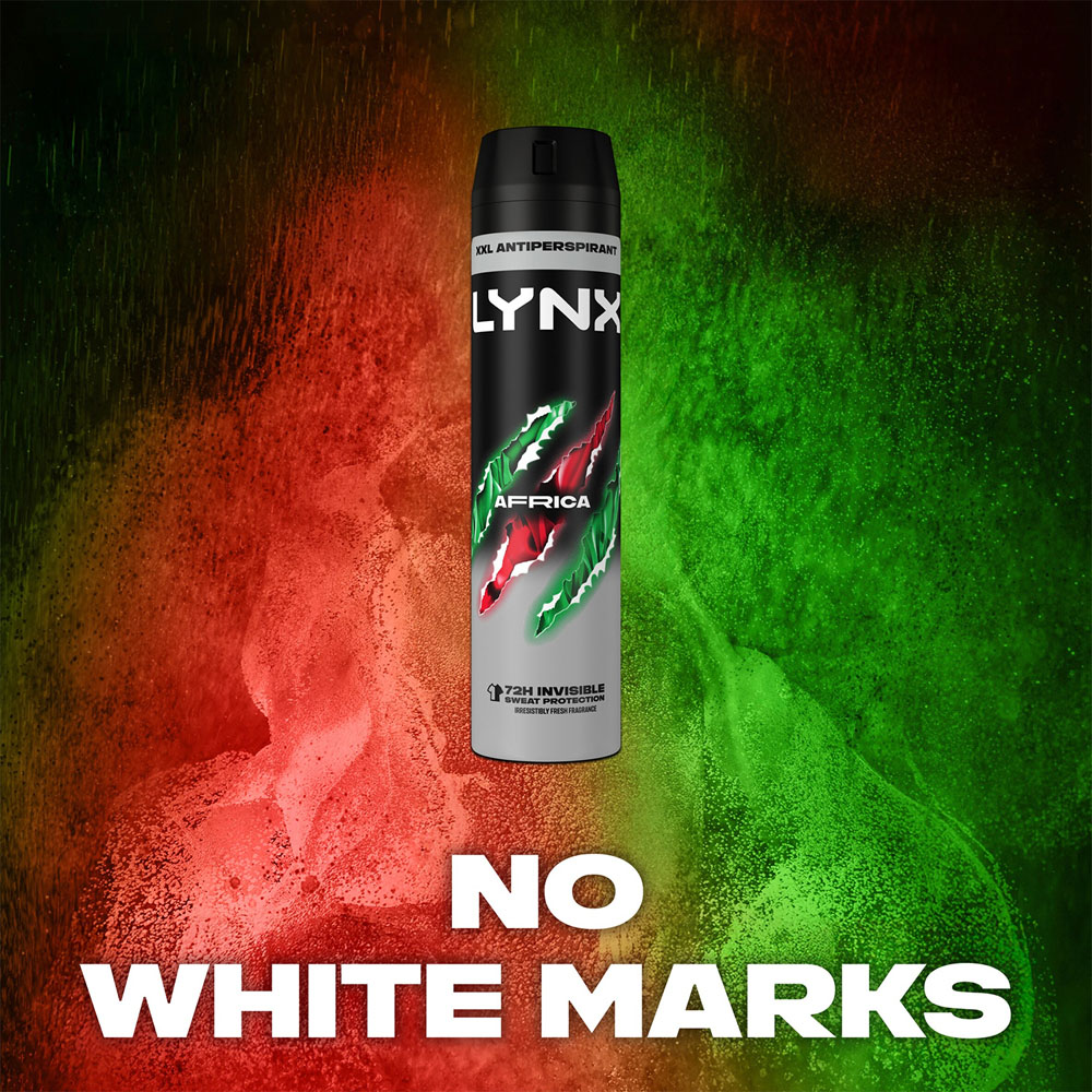 Lynx XXL Africa 72H Sweat Protection Anti-Perspirant Deodorant 250ml 3 Pack Image 6