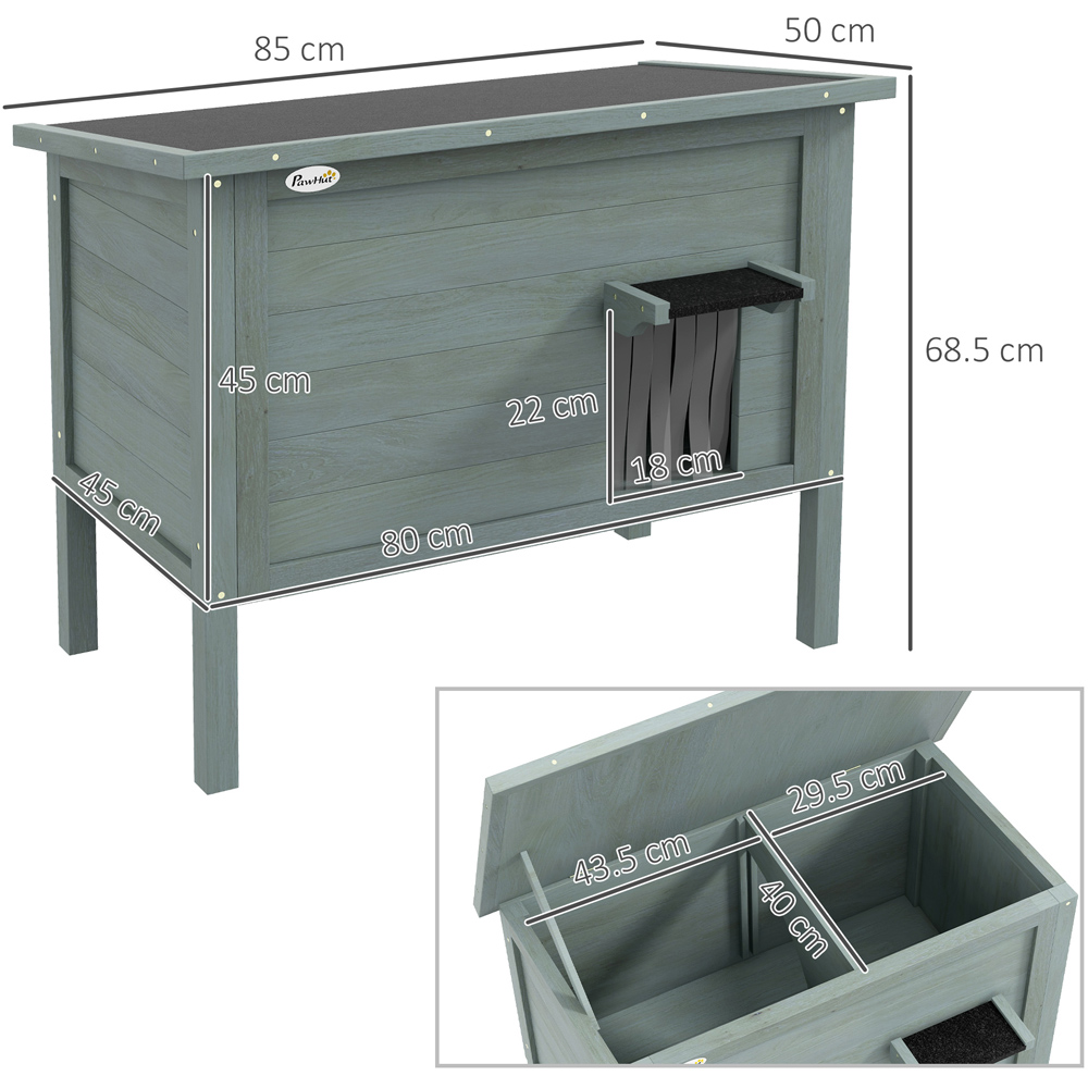 PawHut Charcoal Grey Outdoor Feral Cat House Image 7