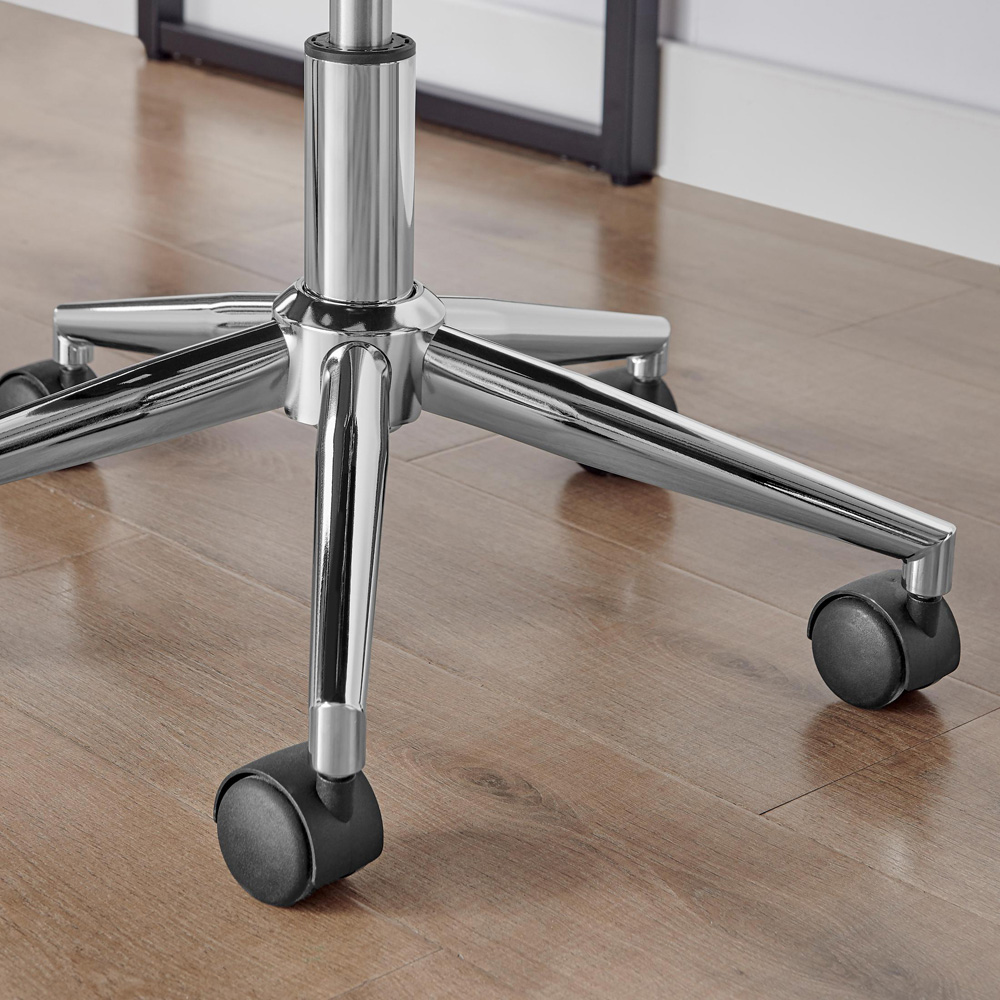 Furniturebox Theresa Brown Velvet and Silver Office Chair Image 3