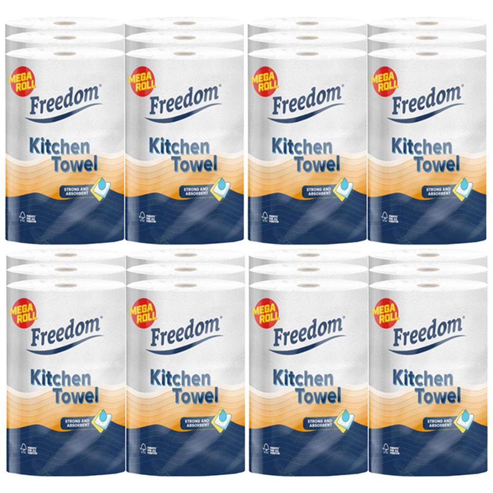 Freedom Aloe Vera Toilet Paper 90 Rolls 3 Ply with 24 Rhino Jumbo Kitchen Towel Rolls Image 3