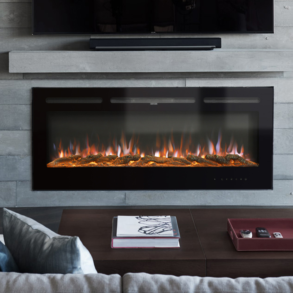 Living and Home 9 Flame Colour Wall Mounted Insert Recessed Electric Fireplace with Remote 70 inch Image 4