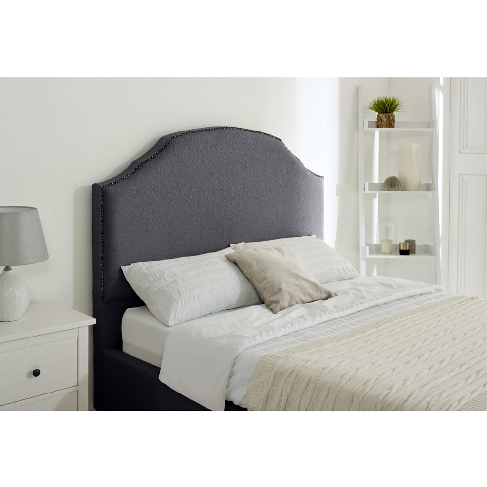 Eleganza Sareen Super King Size Steel Plush Velvet Bed Frame with Curved Headboard Image 2