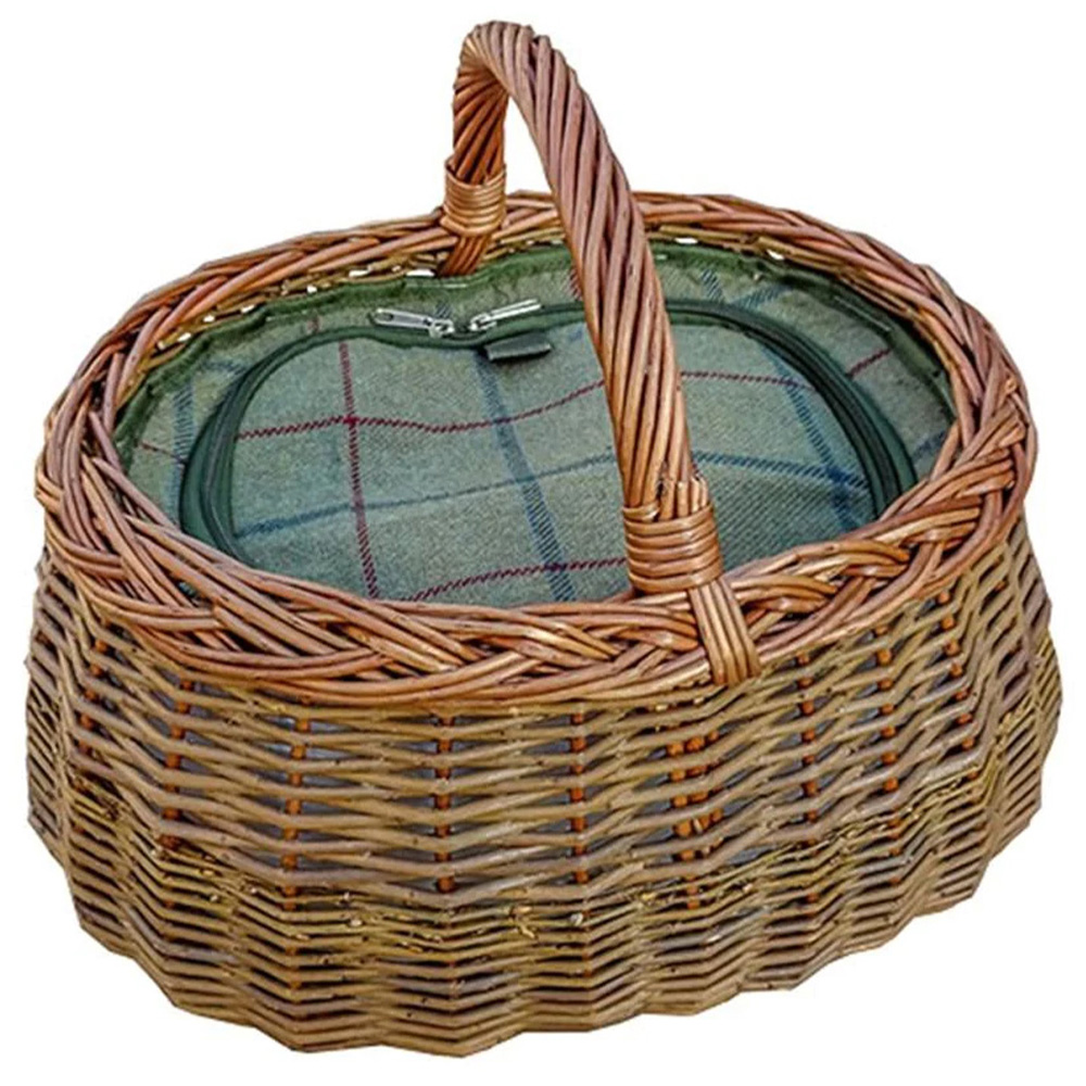 Red Hamper Deluxe Wicker Car Basket with Fitted Cooler Image 1