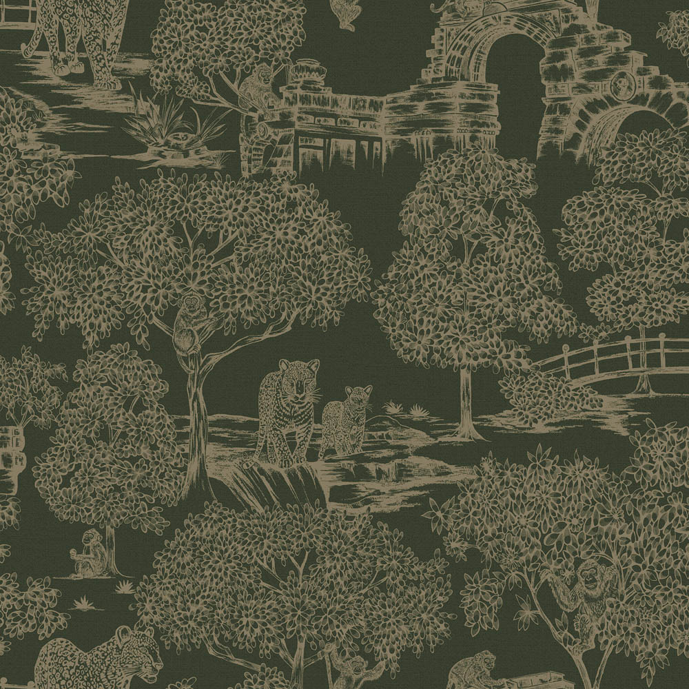 Holden Decor Zoo Lake Green Wallpaper Image 1