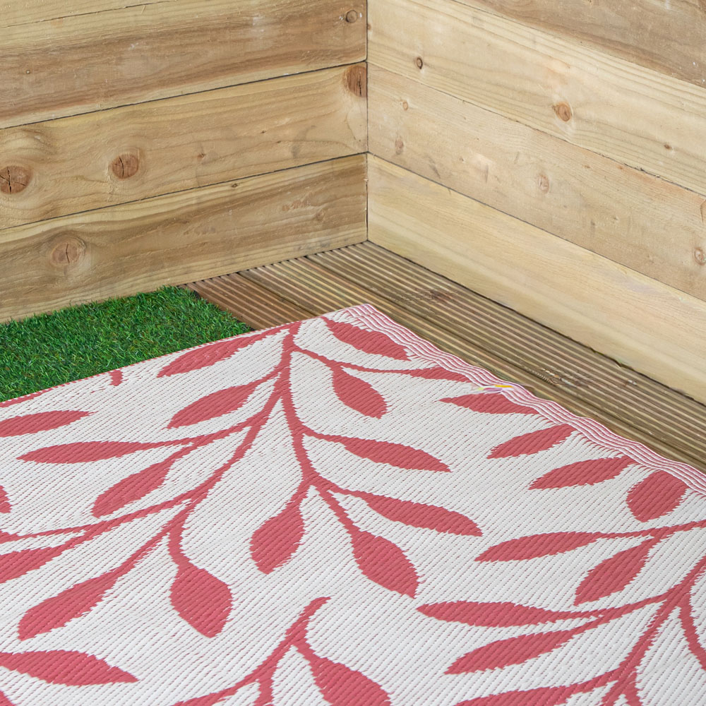 Samuel Alexander Red Ochre Leaves Outdoor Rug Mat 150 x 210cm Image 5