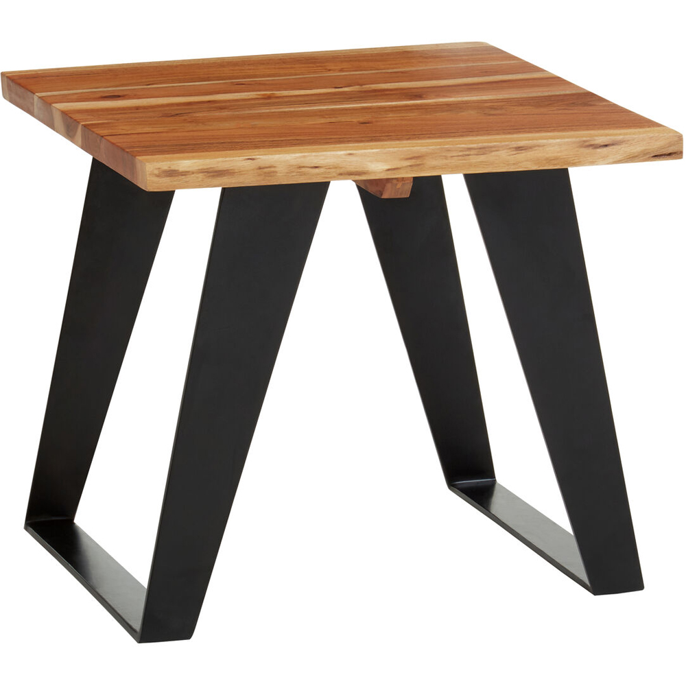 Premier Housewares Surax Acacia Wood Side Table with Black Legs Image 2