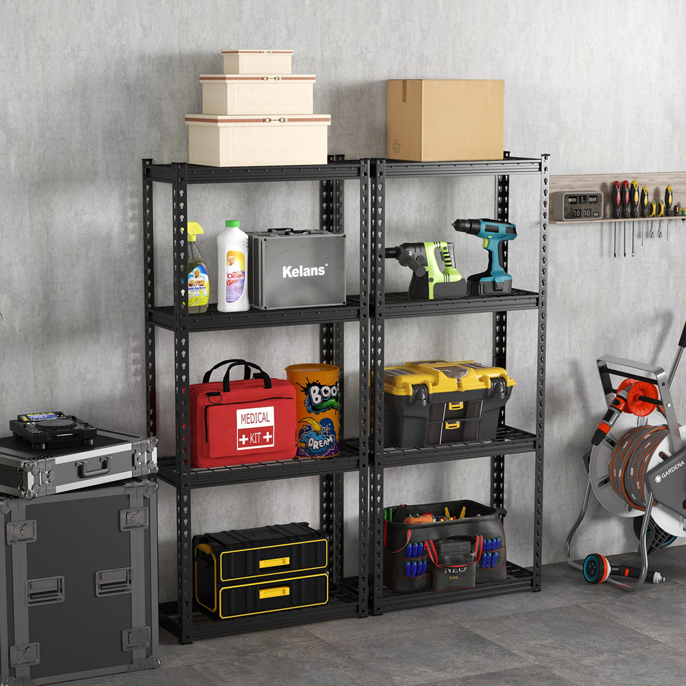 Costway 4 Shelf Black Garage Shelving Unit Image 3
