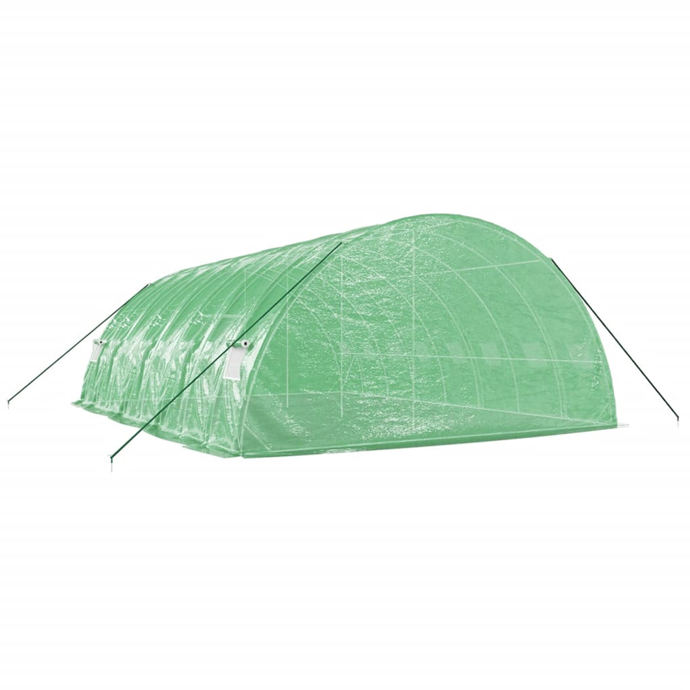 vidaXL Green Polyethylene Galvanised Steel Frame 26.2 x 19.6ft Greenhouse Image 5