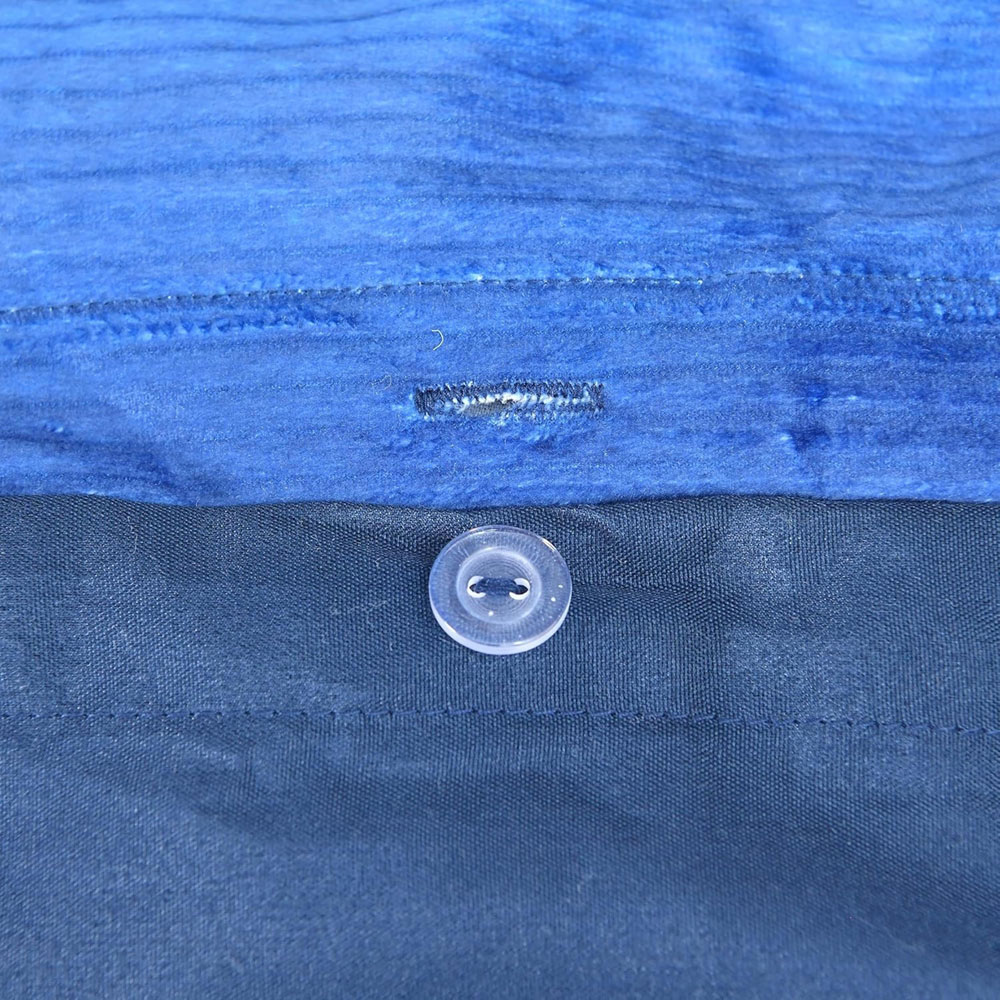 Smart Living King Size Blue Ribbed Velvet Duvet Cover Set Image 5