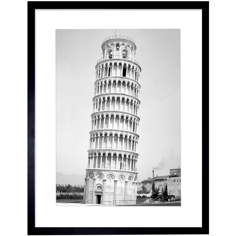Wee Blue Coo Italy Pisa Leaning Tower Architectural Photo Framed Wall Art Print 30 x 41cm Image 1