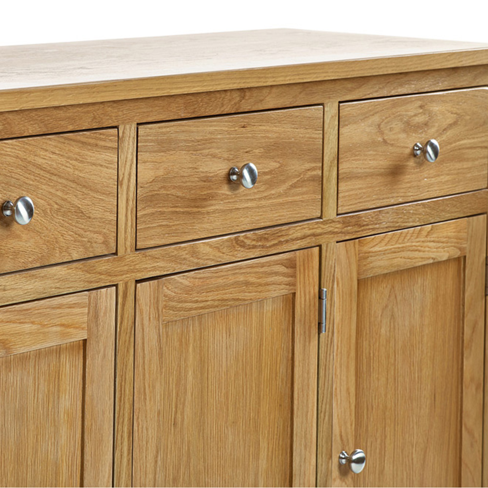 Julian Bowen Mallory 3 Door 3 Drawer Oak Veneer Large Sideboard Image 5