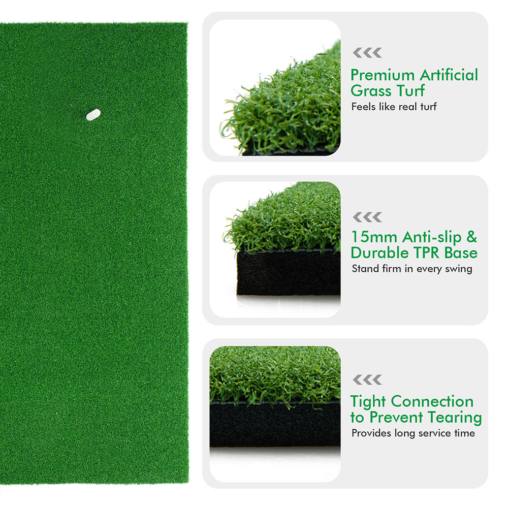 Costway Golf Hitting Mat with Synthetic Turf and 2 Tee Positions Image 5