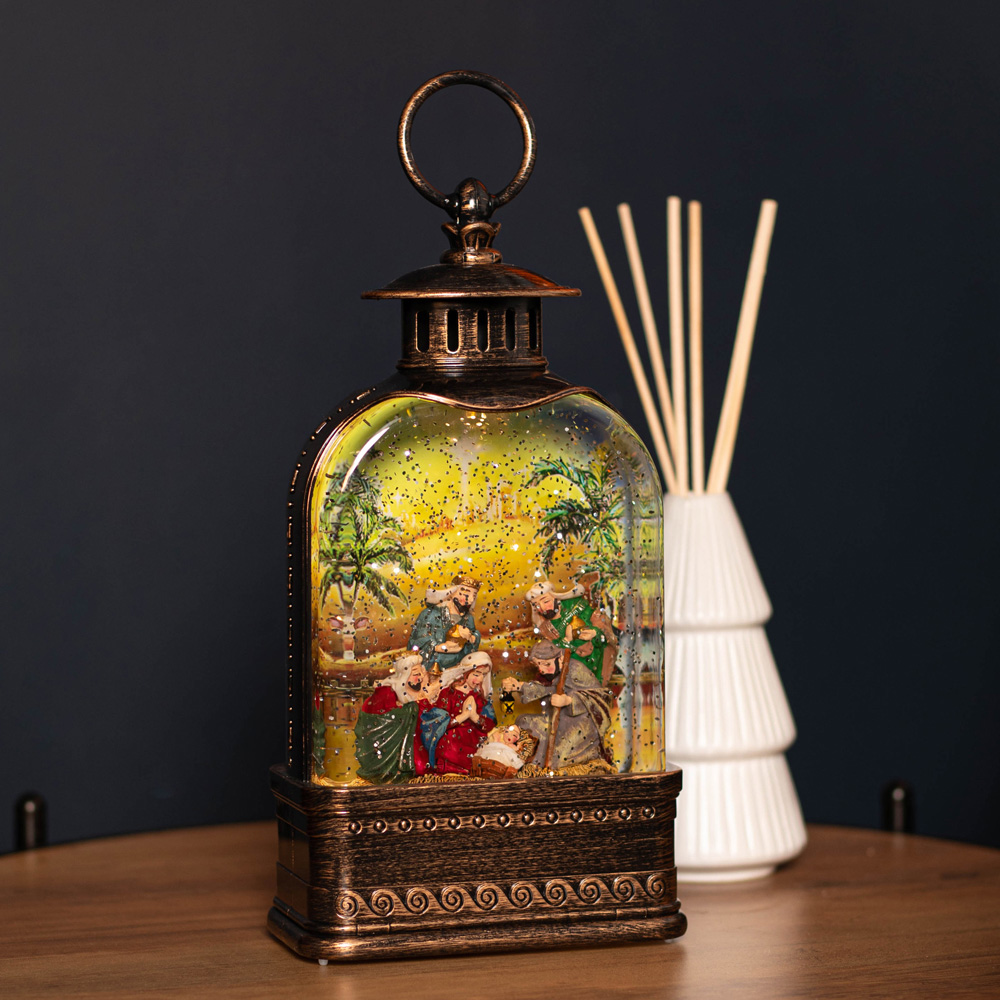 Samuel Alexander Antique Water Spinner Nativity Scene Lantern Christmas Decoration 24cm Image 3