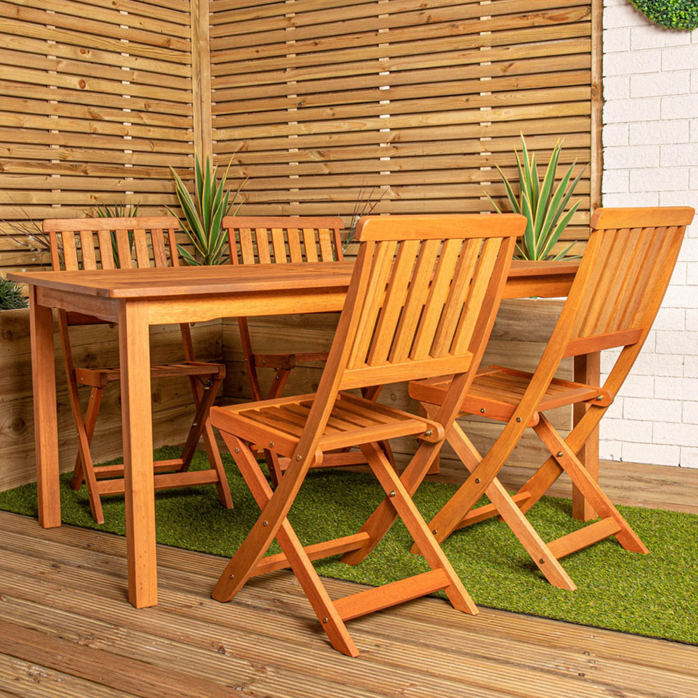 Samuel Alexander 4 Seater Patio Dining Set Natural Image 1
