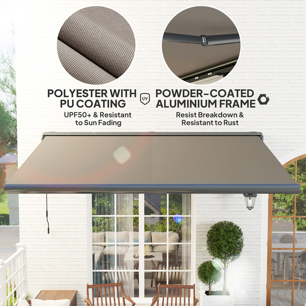 Outsunny 4 x 3m Light Grey Electric Retractable Awning Image 6